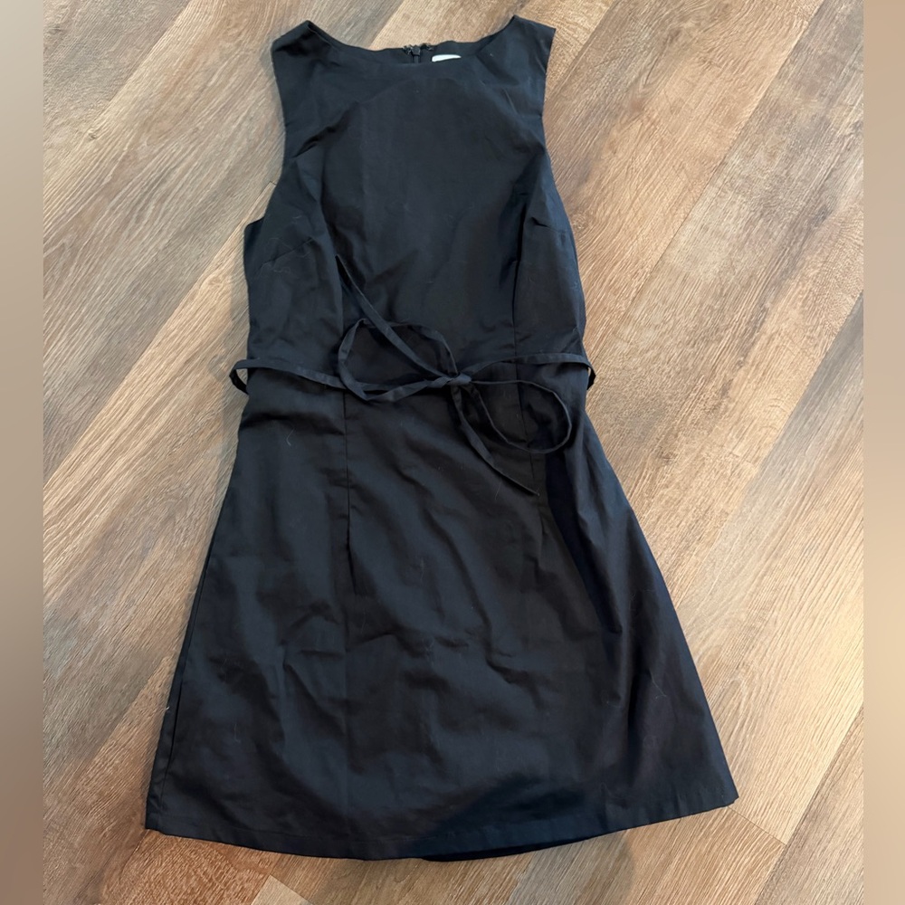 Princess Polly Black Sleeveless Tie-Waist Mini Dress